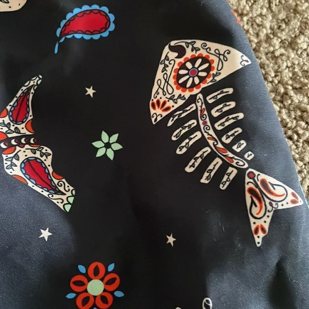 Wes And Willy Black Fishbone & Paisley Bathing Suit